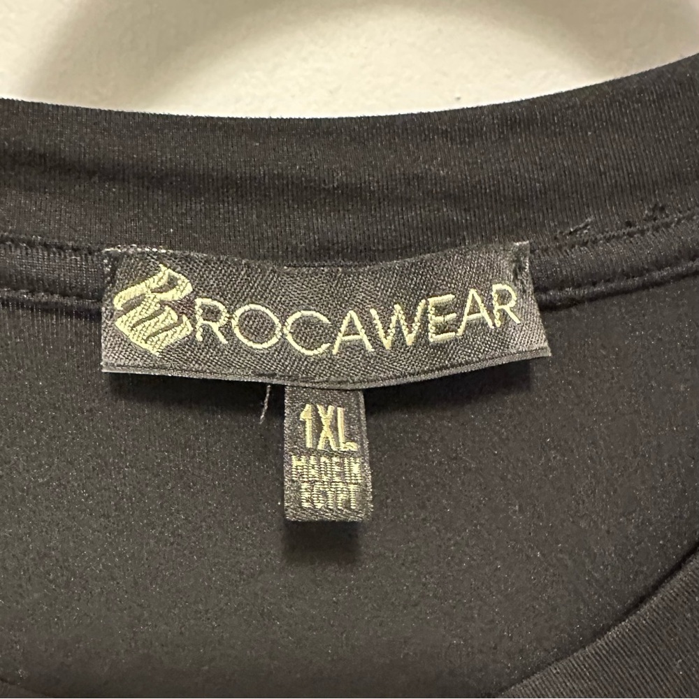Rocawear Y2K Maxi Shirt Dress 1X Plus Black Tiger Side Slits Studded Gems Logo - Picture 6 of 6
